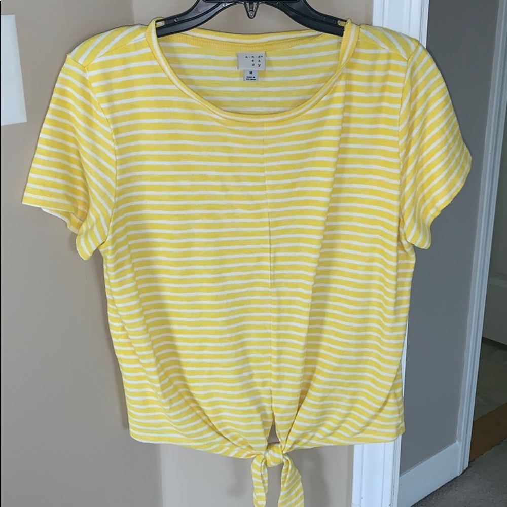 Vibrant yellow stripped T-shirt